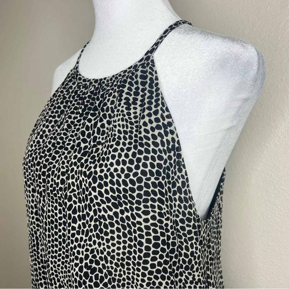 Ramy Brook BITSY 100% Silk Black & White Polka Dot Sleeveless Drop Waist Dress - Picture 9 of 16